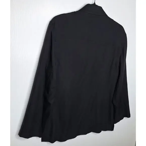 Vintage Lauren Ralph Lauren Silk Shacket Womens Small Black Shirt Jacket Utility